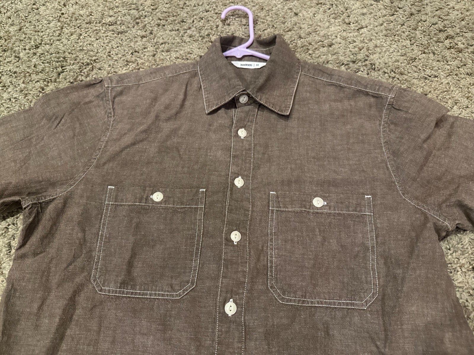 3Sixteen Utility Shirt – Brown Chambray – NEW with Tags