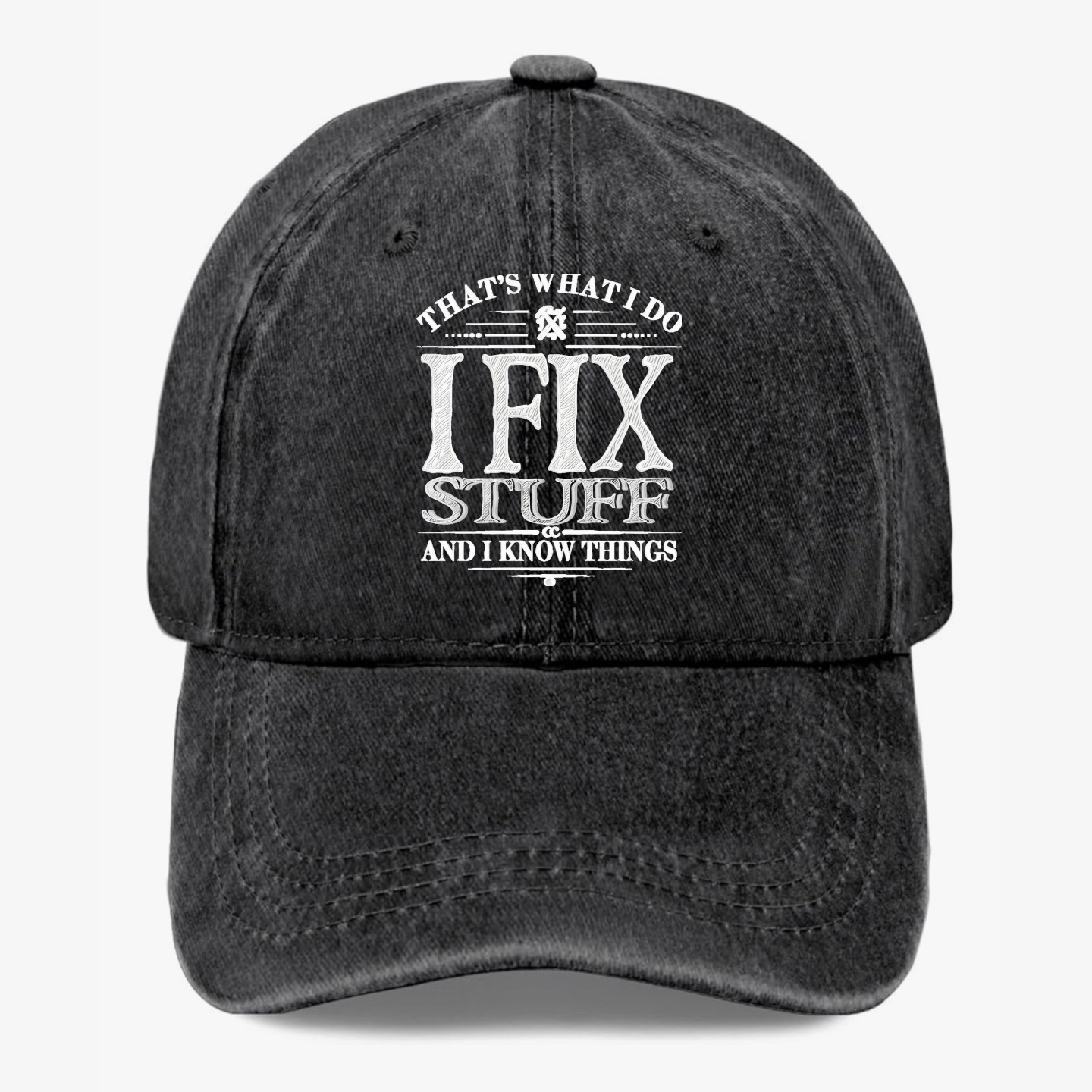 Funny Handyman Hat I Fix Stuff Mechanic Humor Baseball Cap Gift