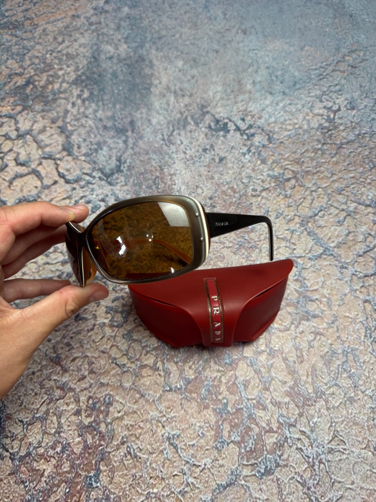 Prada SPR 04F 4BX-2Z1 SunglassesBrown Tortoise And Case