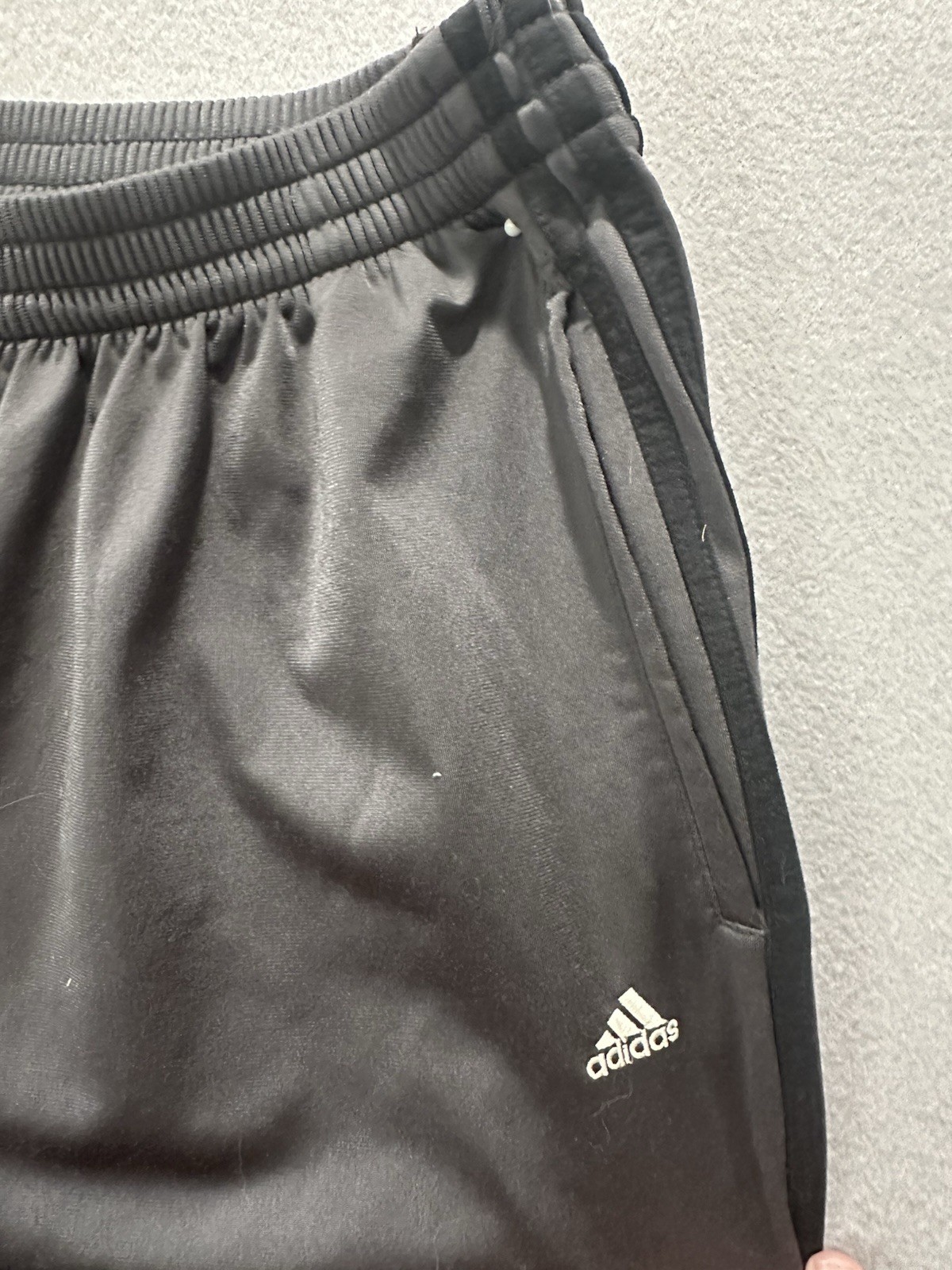 Vintage Adidas Soft Shiny Dazzle Pants Size L Silky Snap Tear Away Baggy Gray