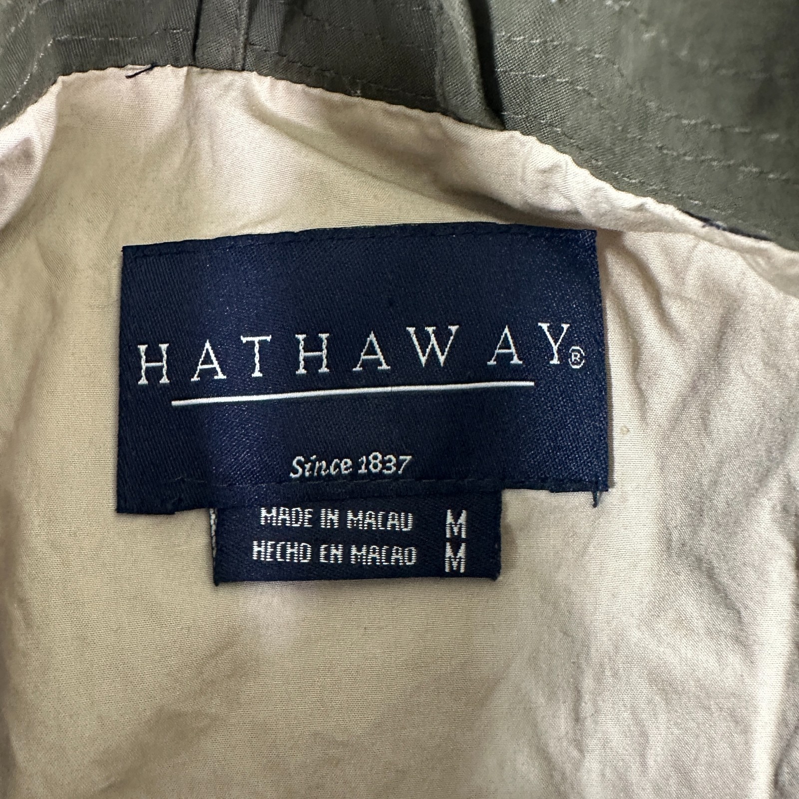 Vintage Hathaway Mens Bomber Jacket Green Microfiber Size M Collared