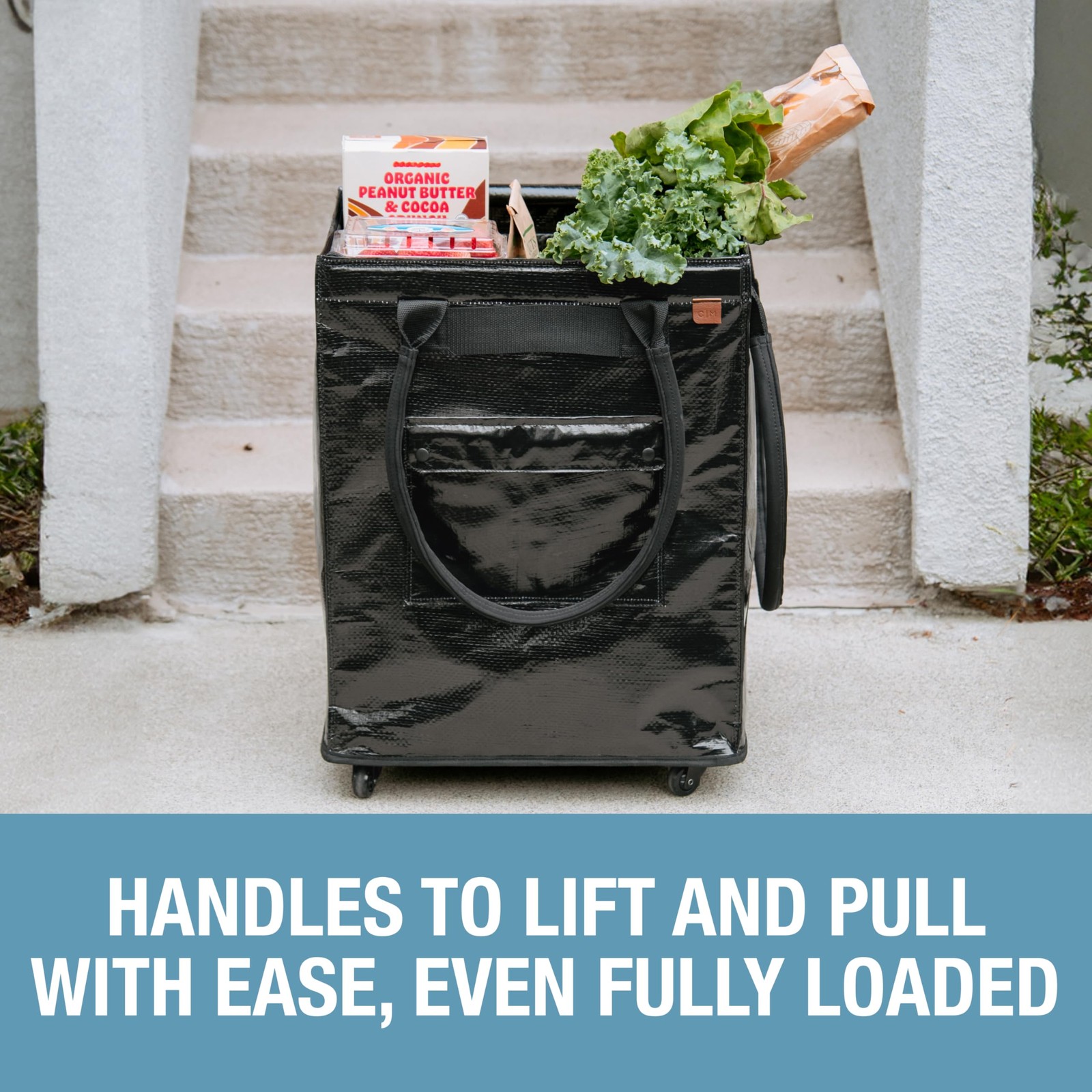 CleverMade Hauler Rolling Tote Bag 90L Collapsible Portable Shopping Cart with W