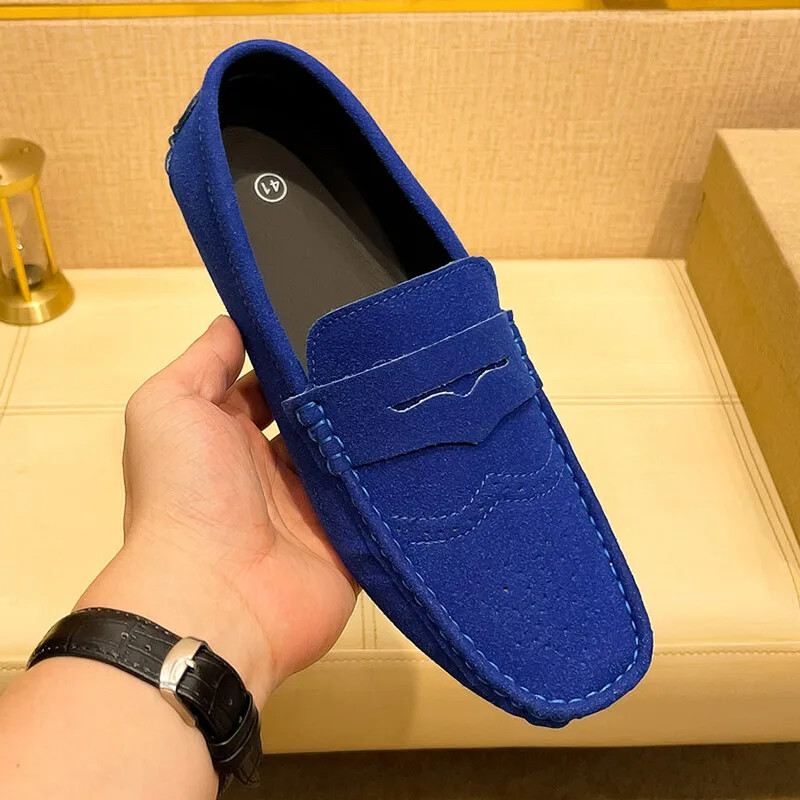 Men Casual Shoes Suede Lazy Slip-on Driving Flat Boat Shoes Loafers Moccasins