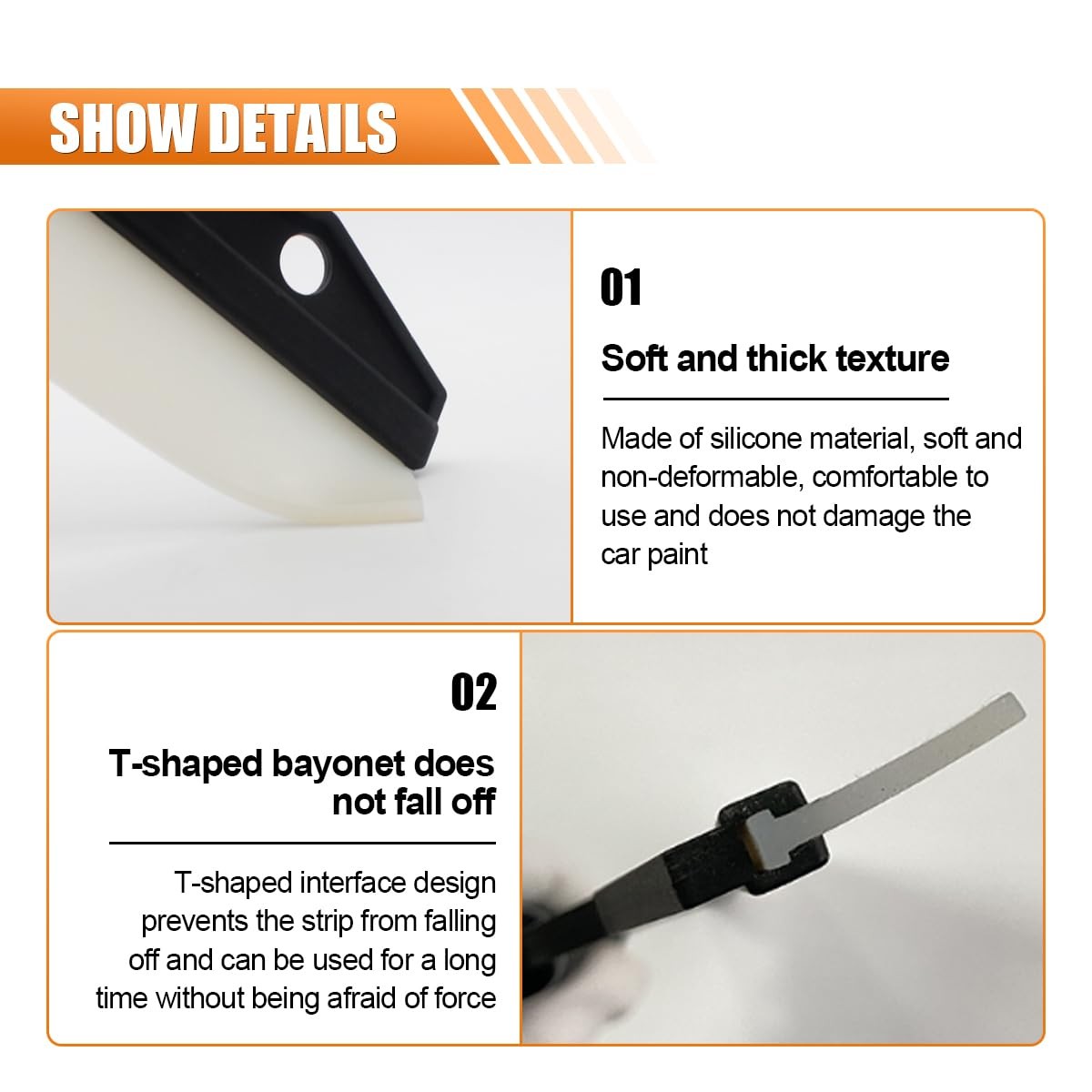 Dryer Rubber Squeegee, Silicone Water Scraper, 12 Inch, Windshield Wiper Blade