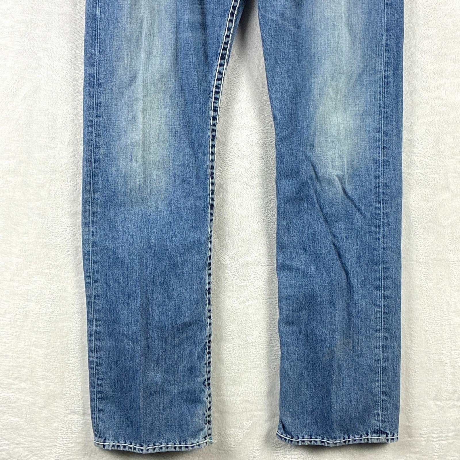 VTG True Religion Jean Men 36 Ricky Super T Faded Whiskered Thick Stitch Y2K USA