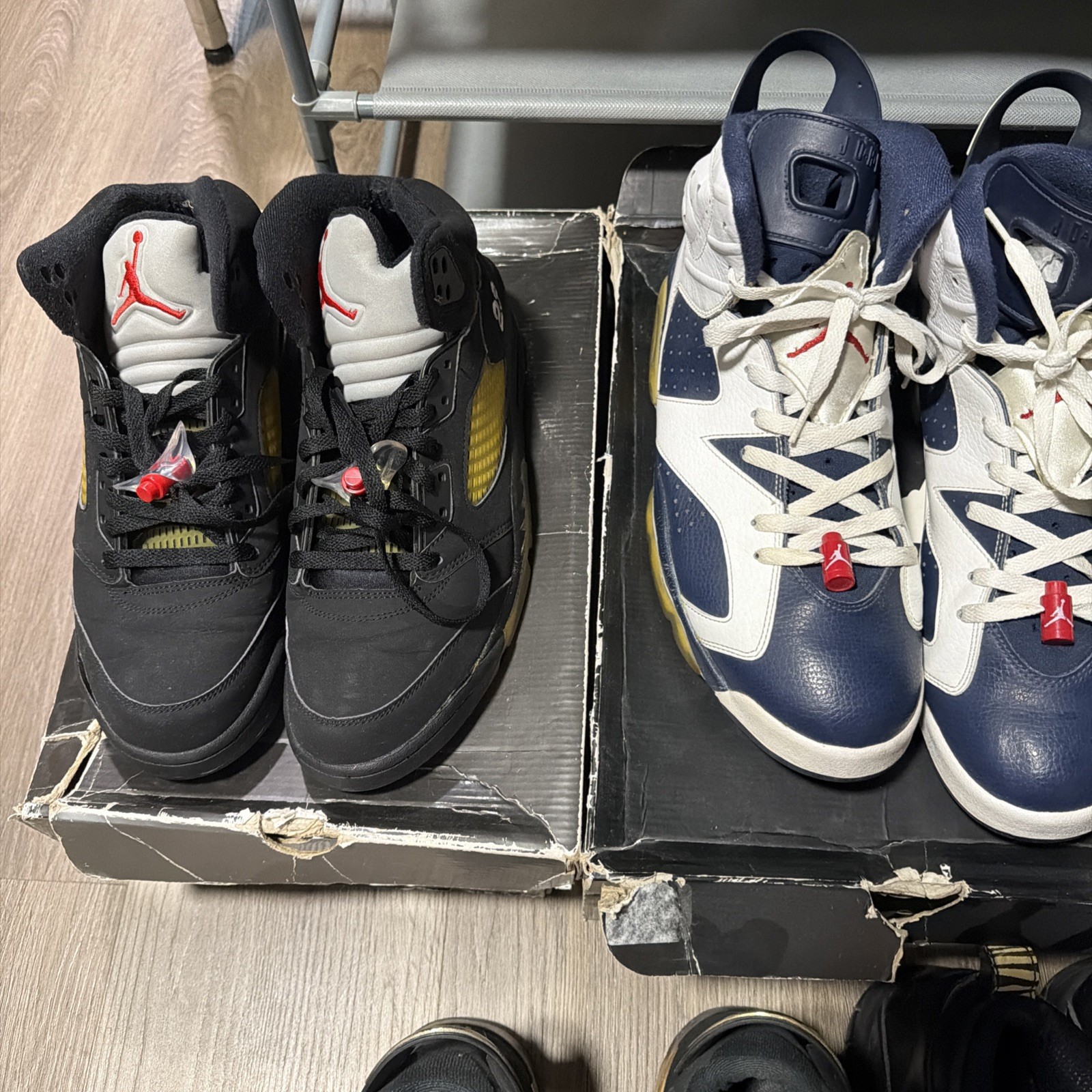 Air Jordan Bundle Lot 10 Pairs For Restoration Vintage OG Box Sizes 10-14 Bred