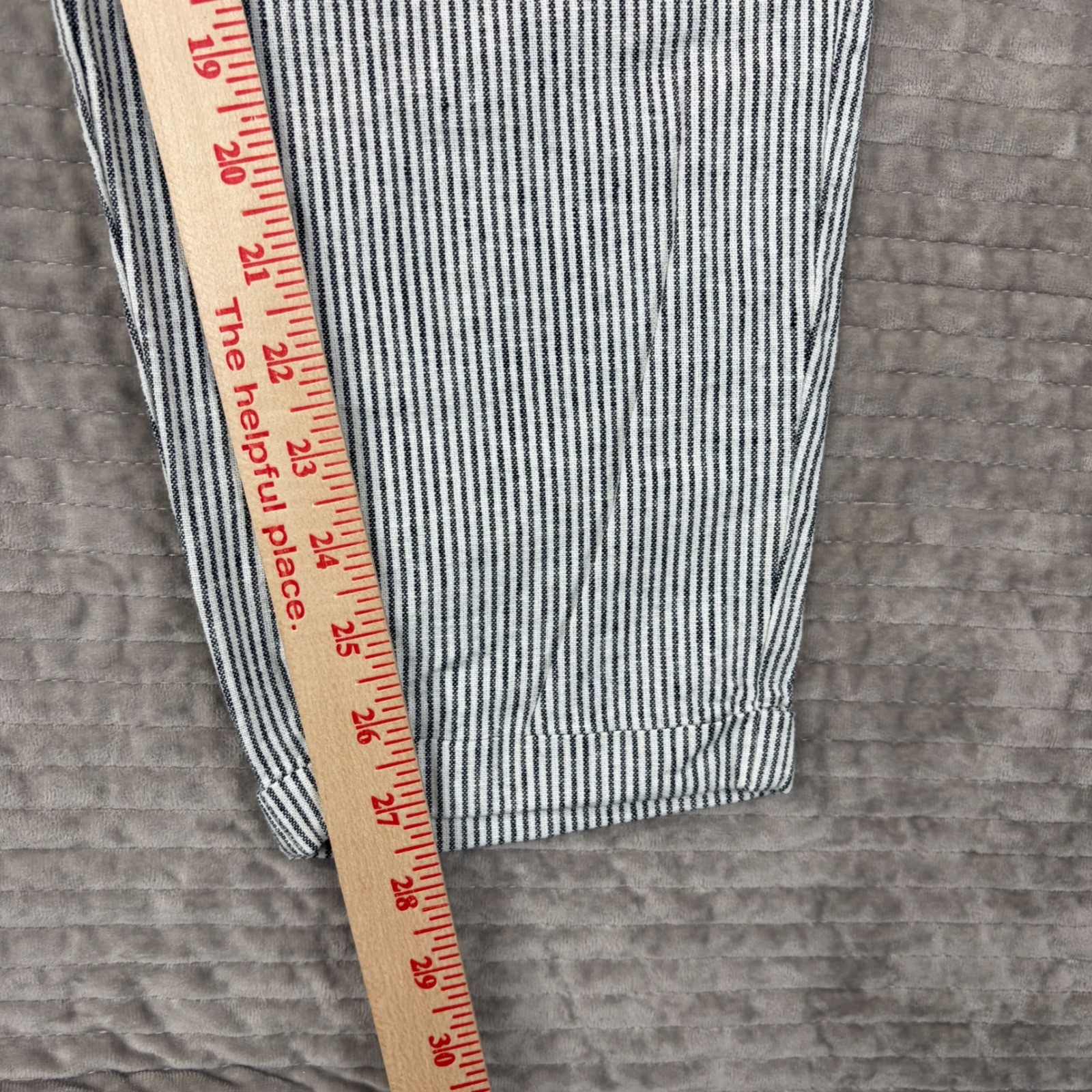 J.Crew Seaside Pant 8T Tall Linen Blend Ticking Stripe Navy White BO909 SP24