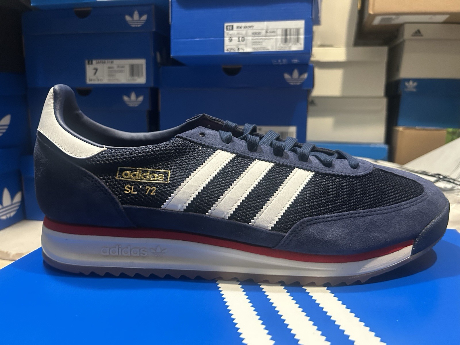 adidas SL 72 RS Dark Blue White Red Casual (JQ9797) Men’s Sneakers Suede