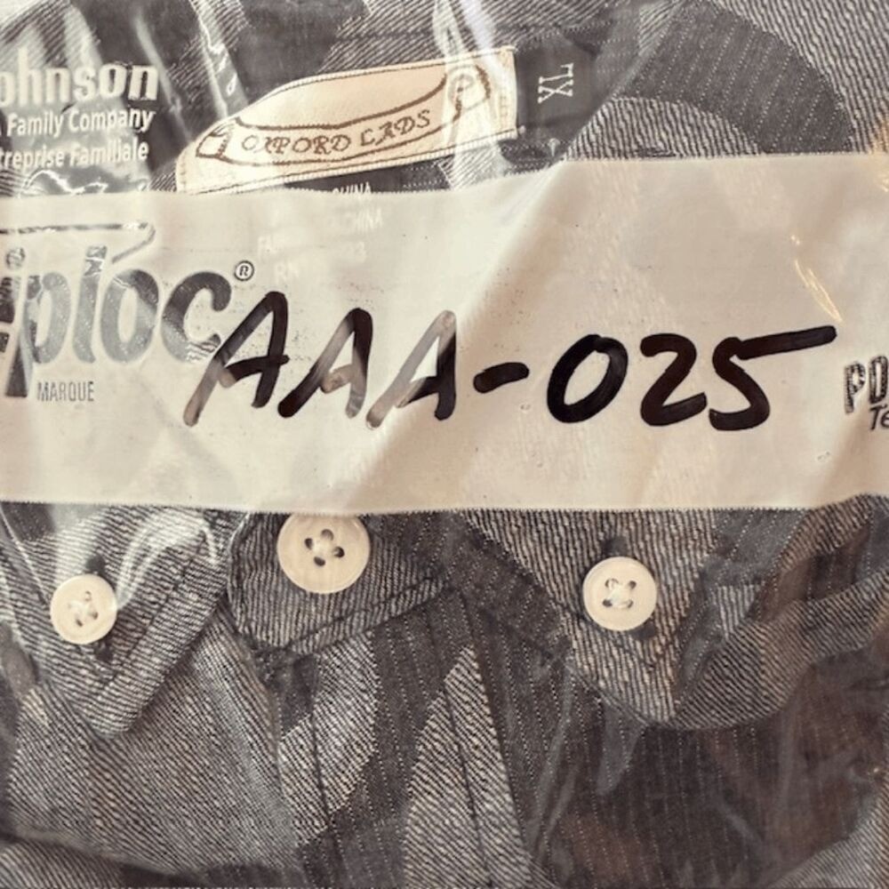 Oxford Lads Geometric Wavy Cotton Long Sleeve Button-Down Shirt Gray XL NWOT