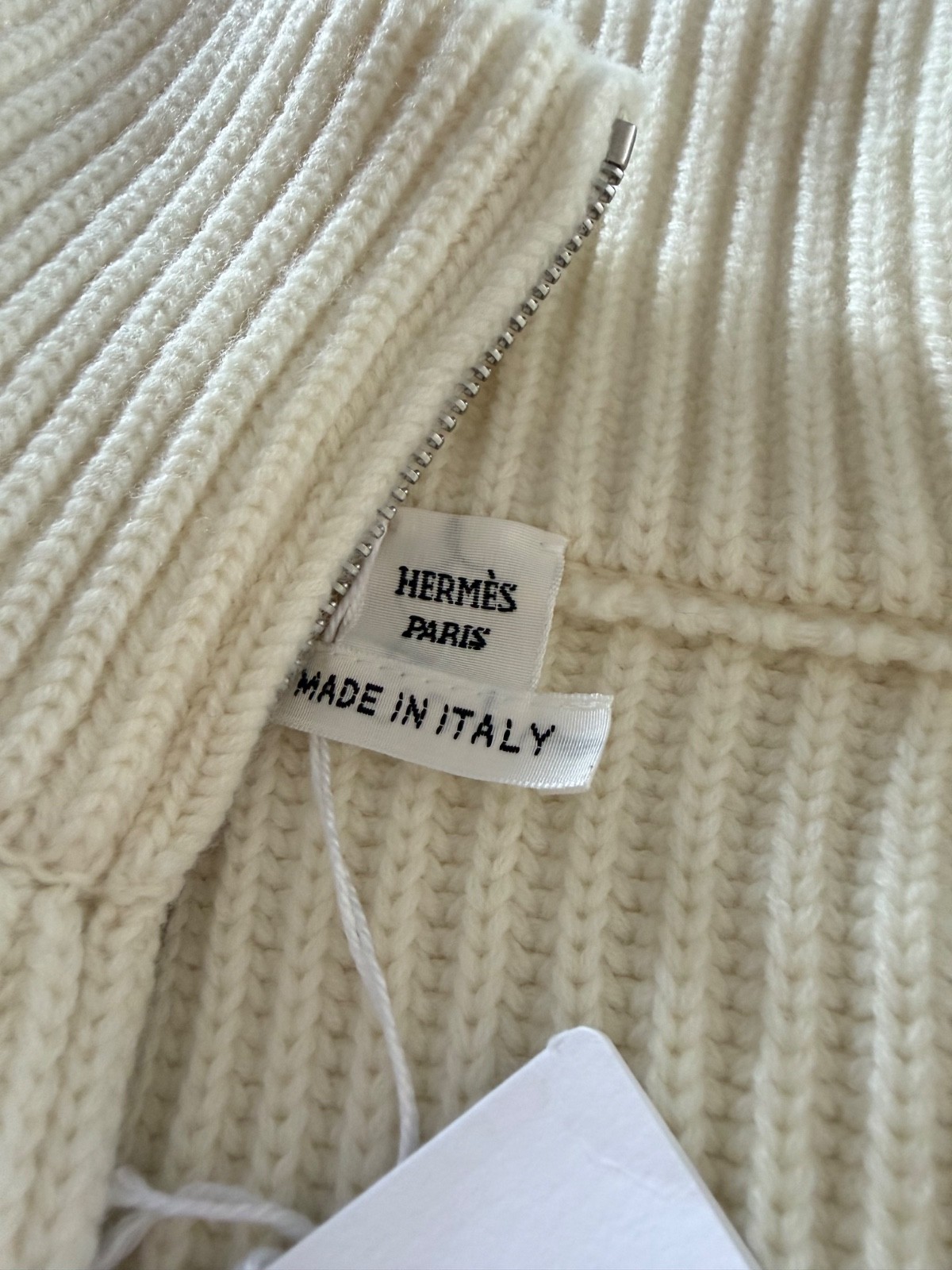 HERMES H JACKET WOOL KNIT (38) – BLANC / NATUREL – BRAND NEW WITH TAGS