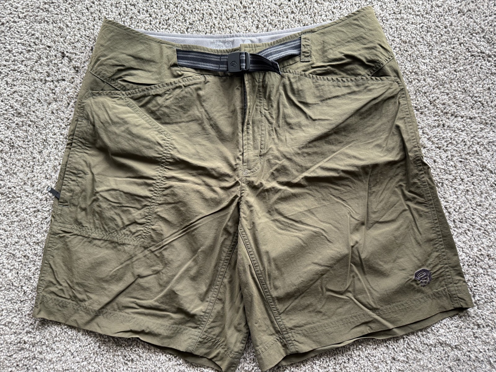 Mountain Hardwear Canyon Shorts – Olive Green UPF 50 Nylon Hiking Size Large