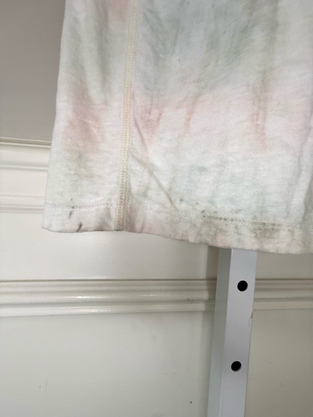 John Elliott Pastel Tie Dye T Shirt Dress Tie Waist Pink White Size S