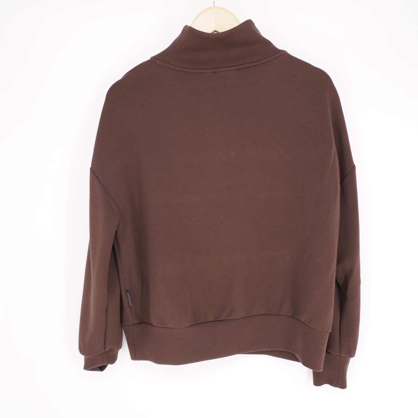 Varley Hawley Half Zip Sweat Womens S Brown Double Soft Shirt Loungewear Travel