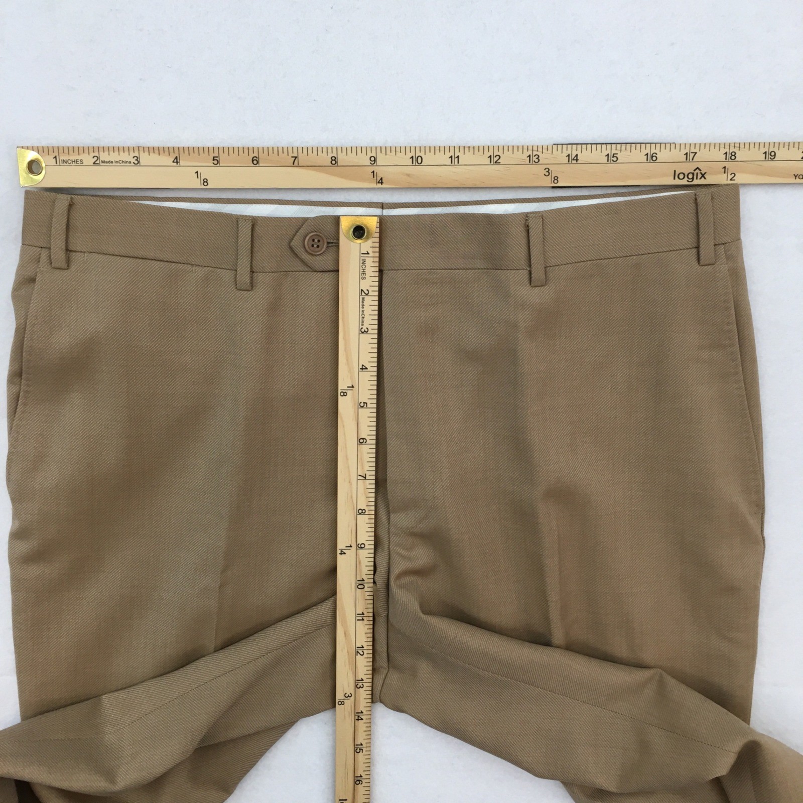 Canali 1934 Mens Brown 100% Wool Flat Front Dress Pants Trousers Size 36 52 IT