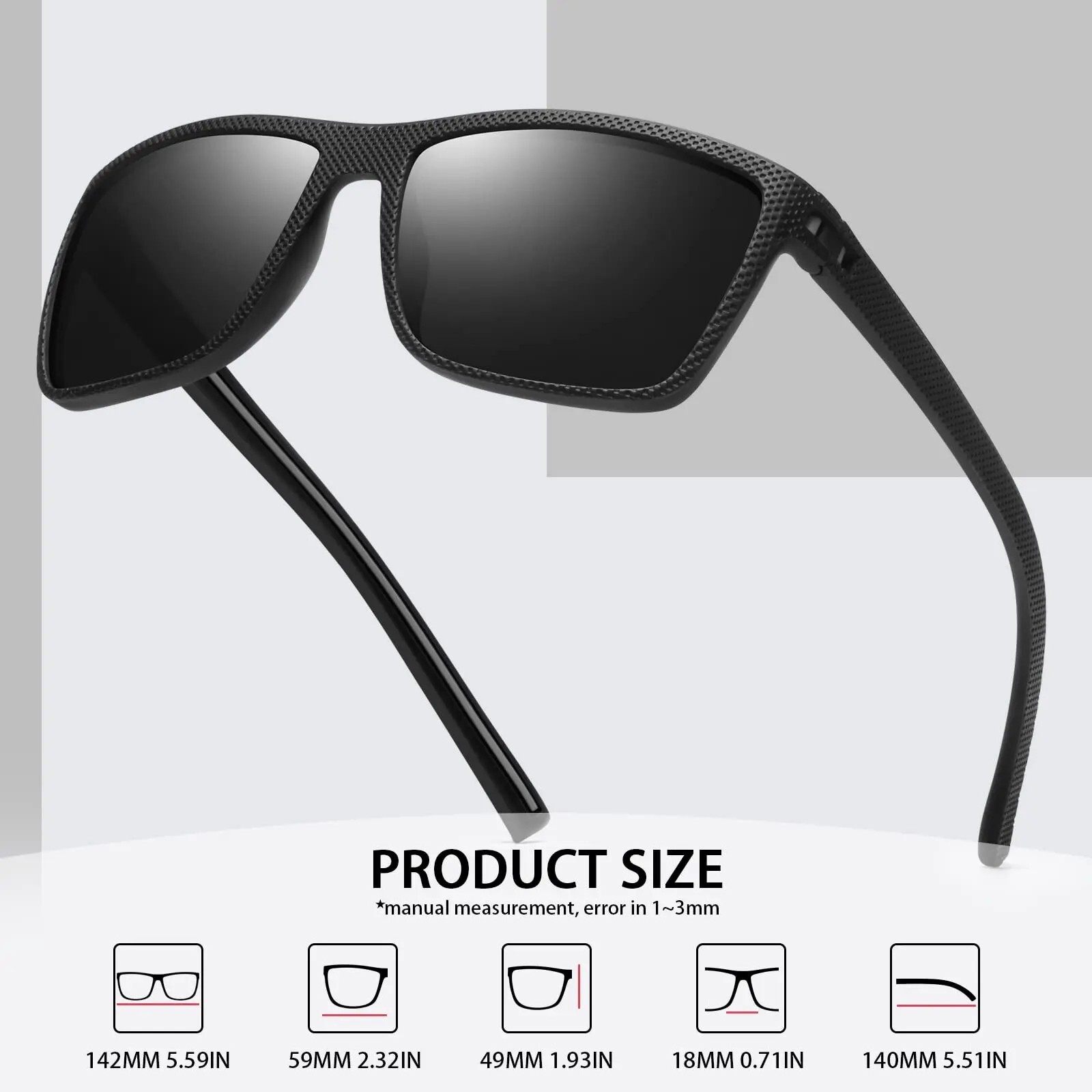 3/4 Pack UV400 Polarized Colorful Sunglasses for Men Women Driving Fishing Gift