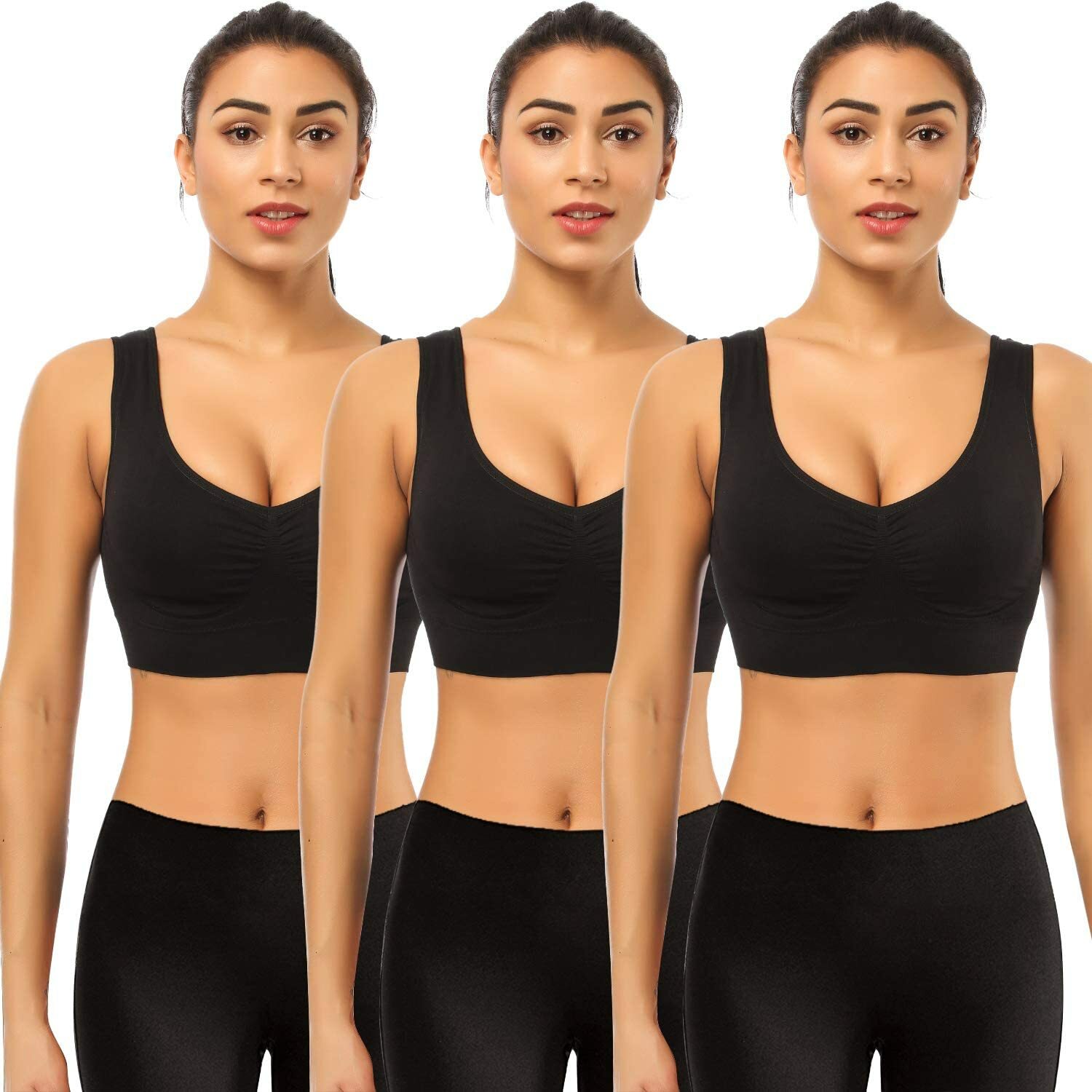 1/2/3pcs Sexy Run Sports Bras Women Seamless Comfortable Yoga Bra Removable Pads
