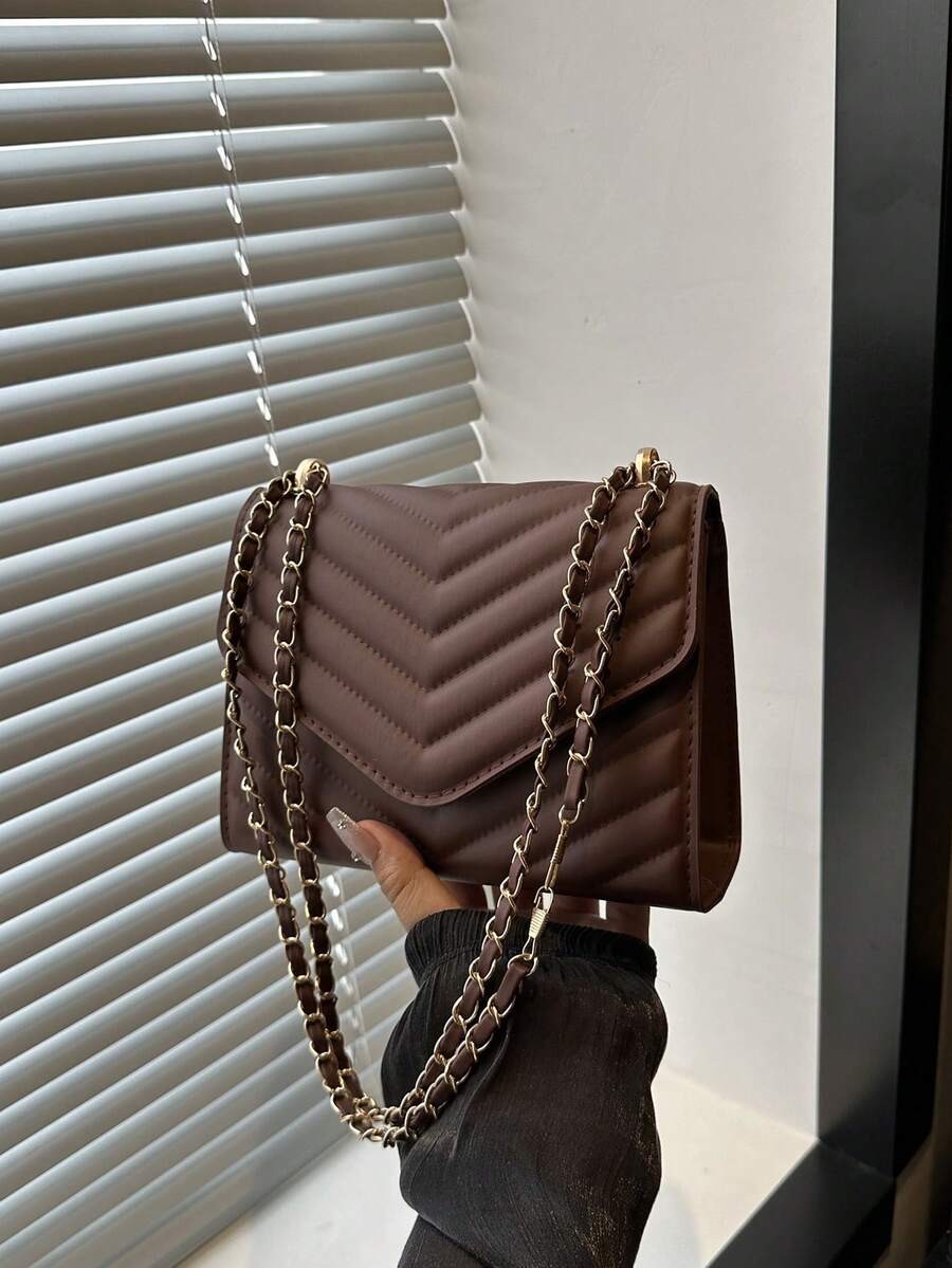 Mini Chevron Flap Square Bag Women Chain Crossbody Adjustable Shoulder Purse