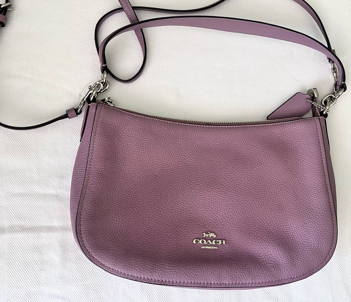 Coach Teri Shoulder Bag in Lilac Pebbled Leather Light purple 11.5 /8.5 Inches