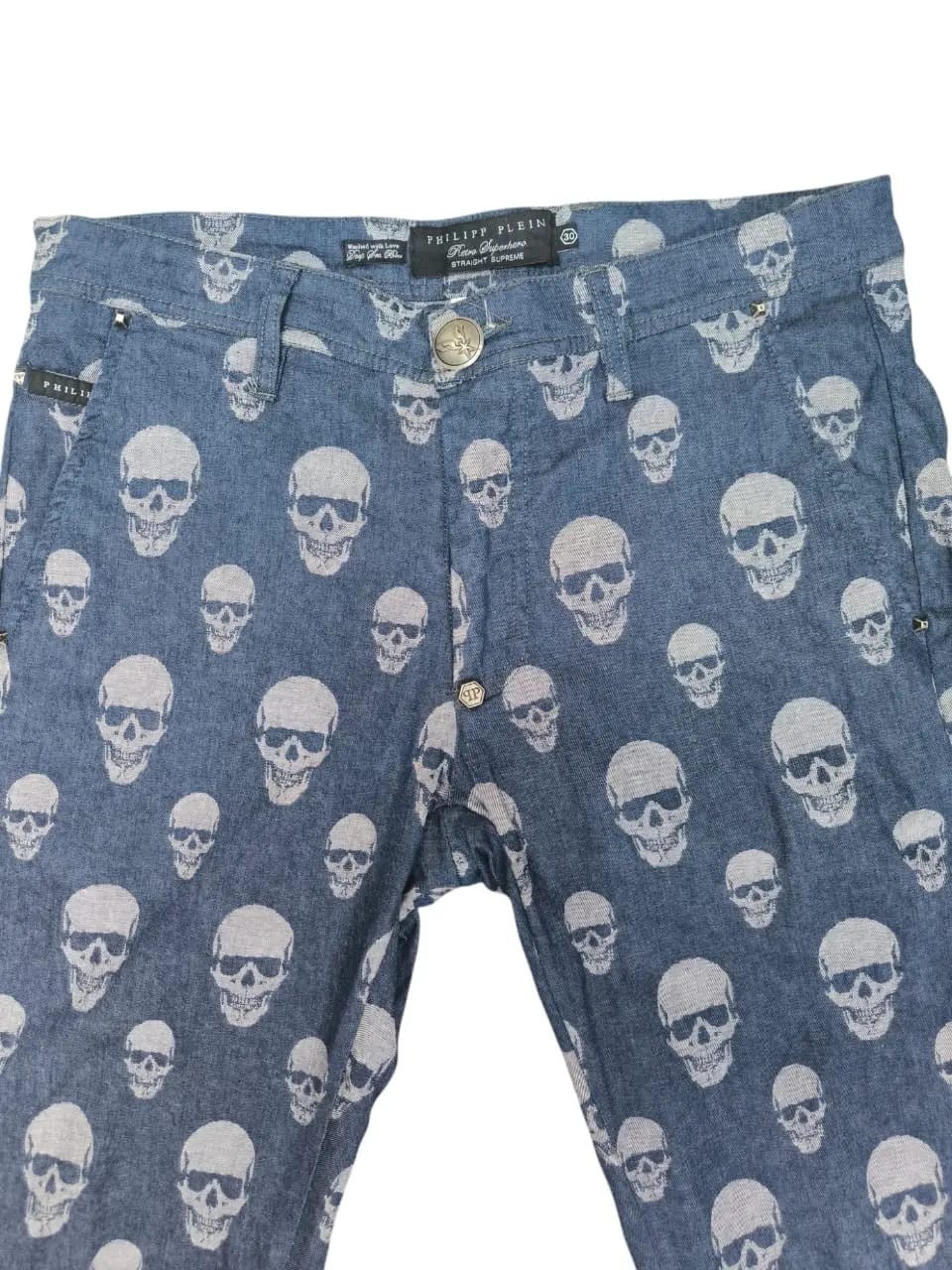 Phillipp plein denim straight skulls retro