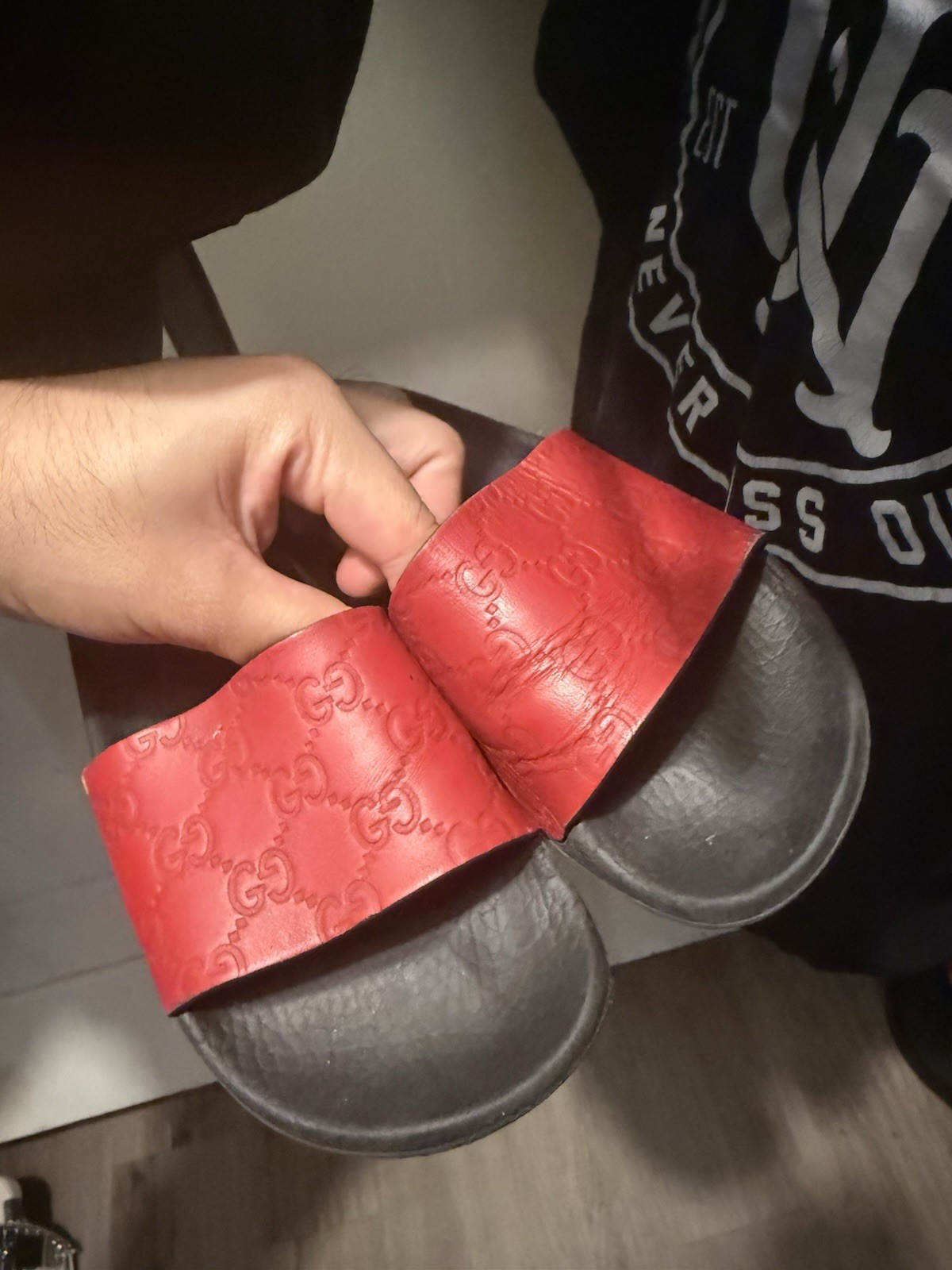 gucci women Red Slides Size 5