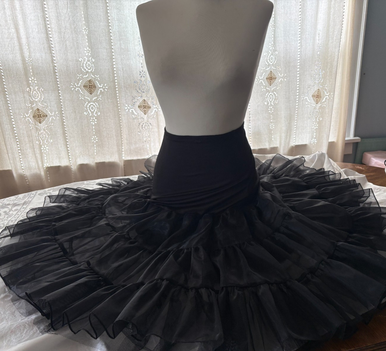 50’s Style Black Crinoline Petticoat Size Med