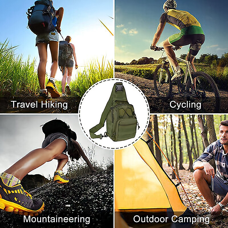 Mens Tactical Backpack Molle Sling Shoulder Bag Chest Pack Outdoor Hiking Travel