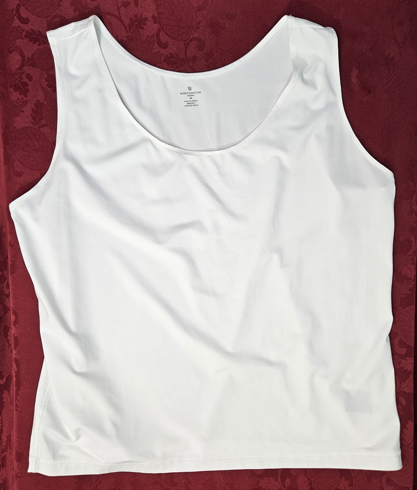 Worthing Women’s White Sleeveless Muscle Tank Top Nylon, Spandex 3xL Undershirt