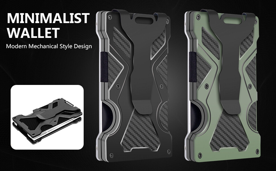 Men Wallet Slim Metal Wallet Tactical Card Holder RFID Money Clip Wallet Men