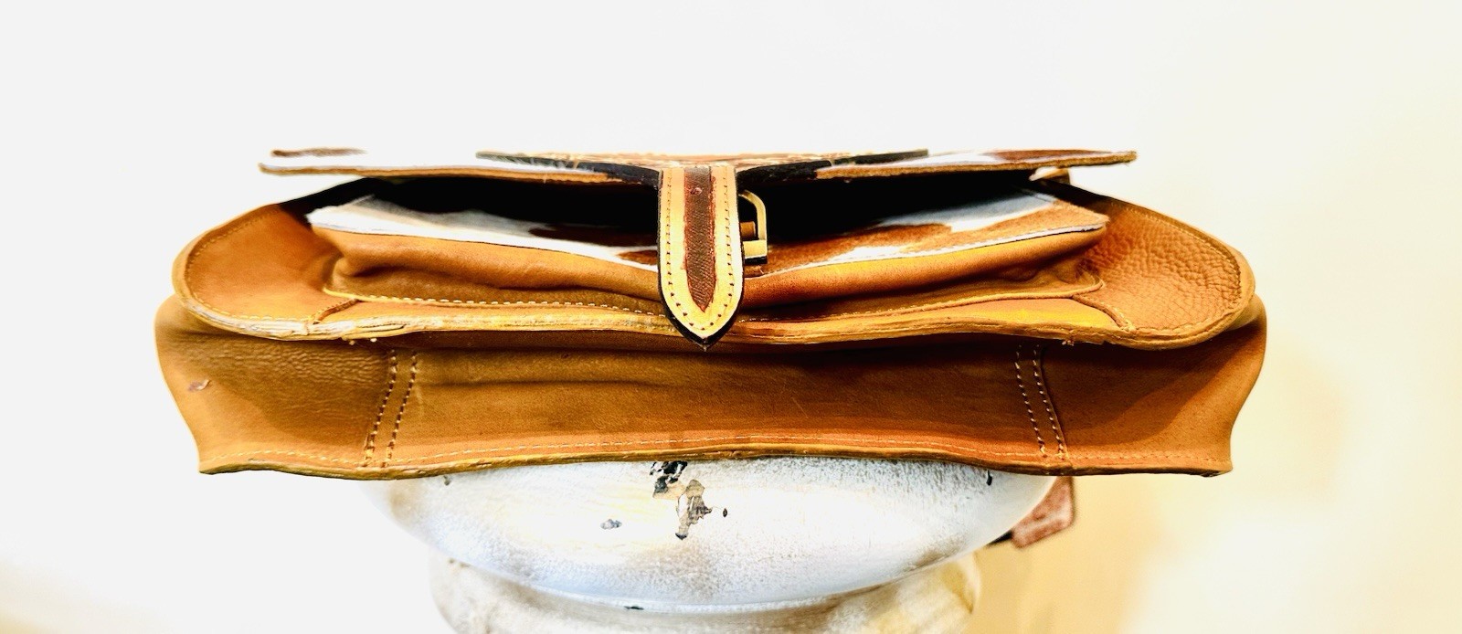 ADBGA375 American Darling Floral Tooled Leather & Cowhide Western Messenger Bag