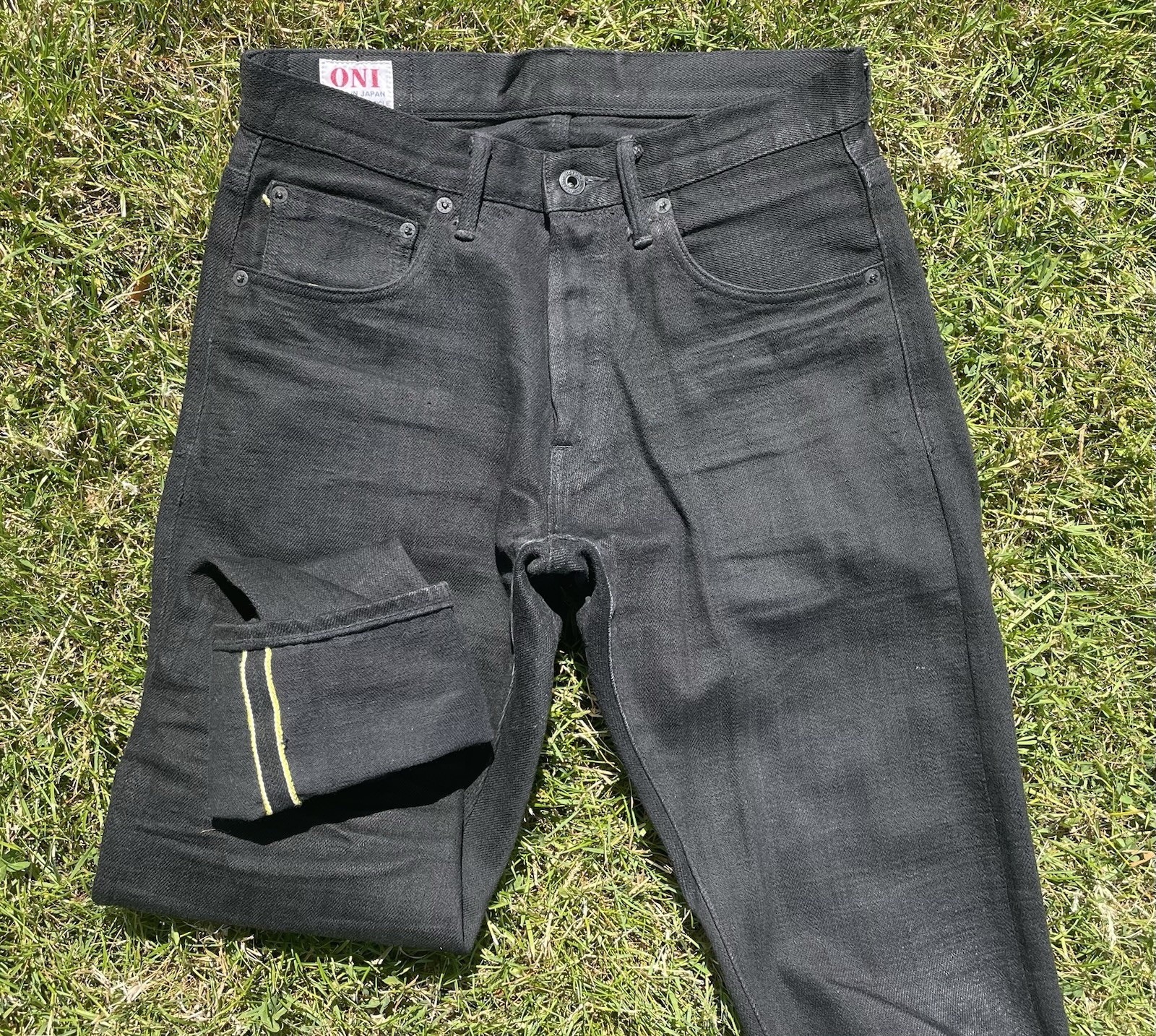 Oni Jeans 29×29 689 Kiraku II Selvage Denim Cotton made in Japan Button fly Blac