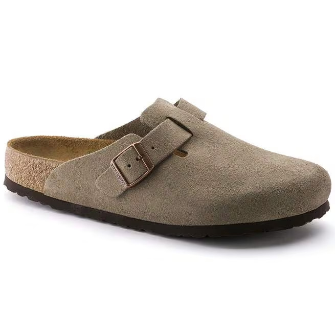 New Birkenstock Boston Suede Leather Soft Footbed Taupe/Black/Mocha/Clog Shoes