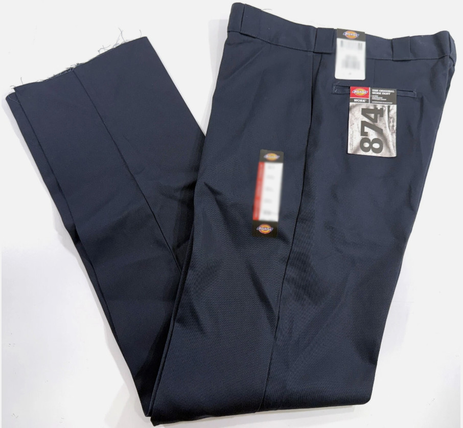 NEW MENS 44×37 DICKIES ORIGINAL 874 WORK PANTS DARK NAVY 44×37 UNHEMMED