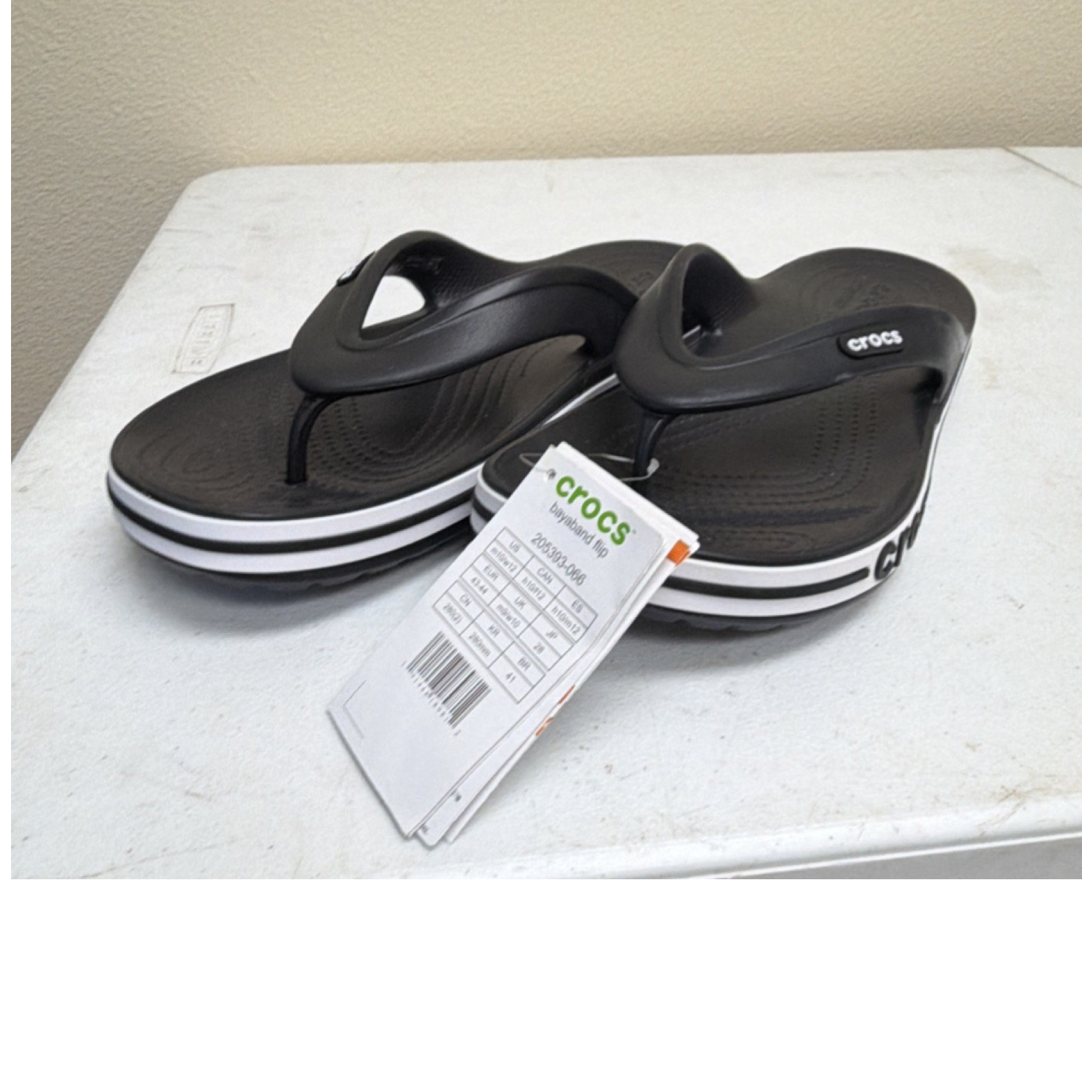Crocs Bayaband Flip Men’s Thong Sandals Black Comfort Slip On Synthetic Size 10