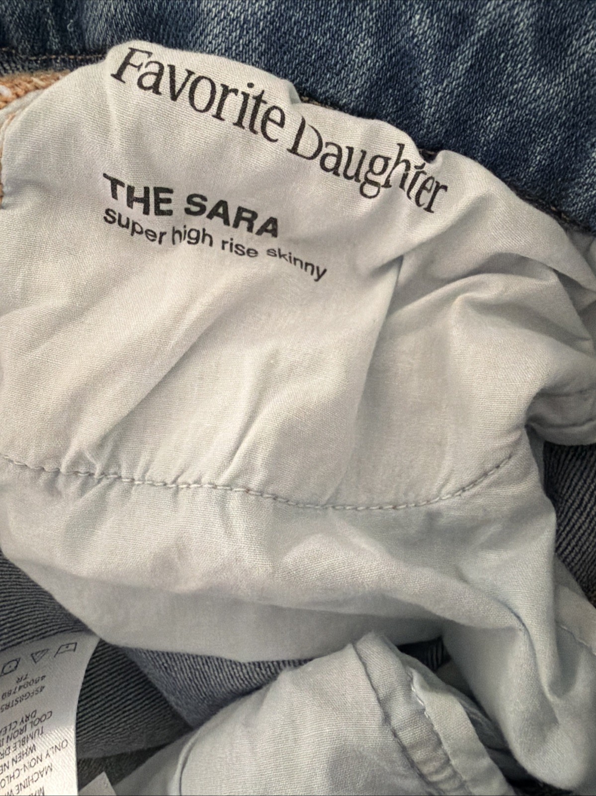 Favorite Daughter The Sara 28 X 28 Light Wash Super High Rise Skinny Jeans Blue