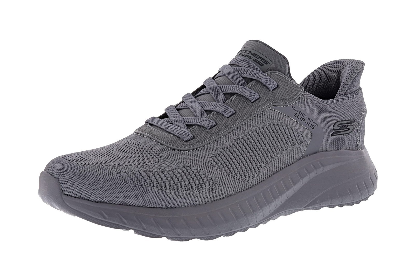 SKECHERS MEN’S SLIP-INS: BOBS SQUAD CHAOS- SOLID STEP 118312/DKGY WALKING SHOES