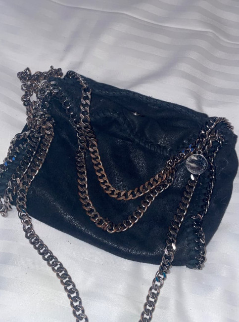 Stella Mccartney Eco Leather Shoulder Bag Auth Falabella Black Mini