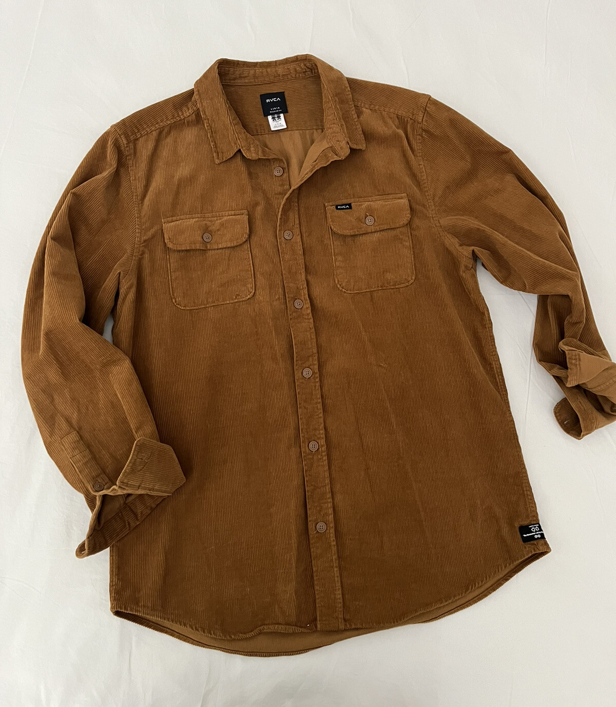 RVCA corduroy shirt jacket orangish brown size L reguar fit