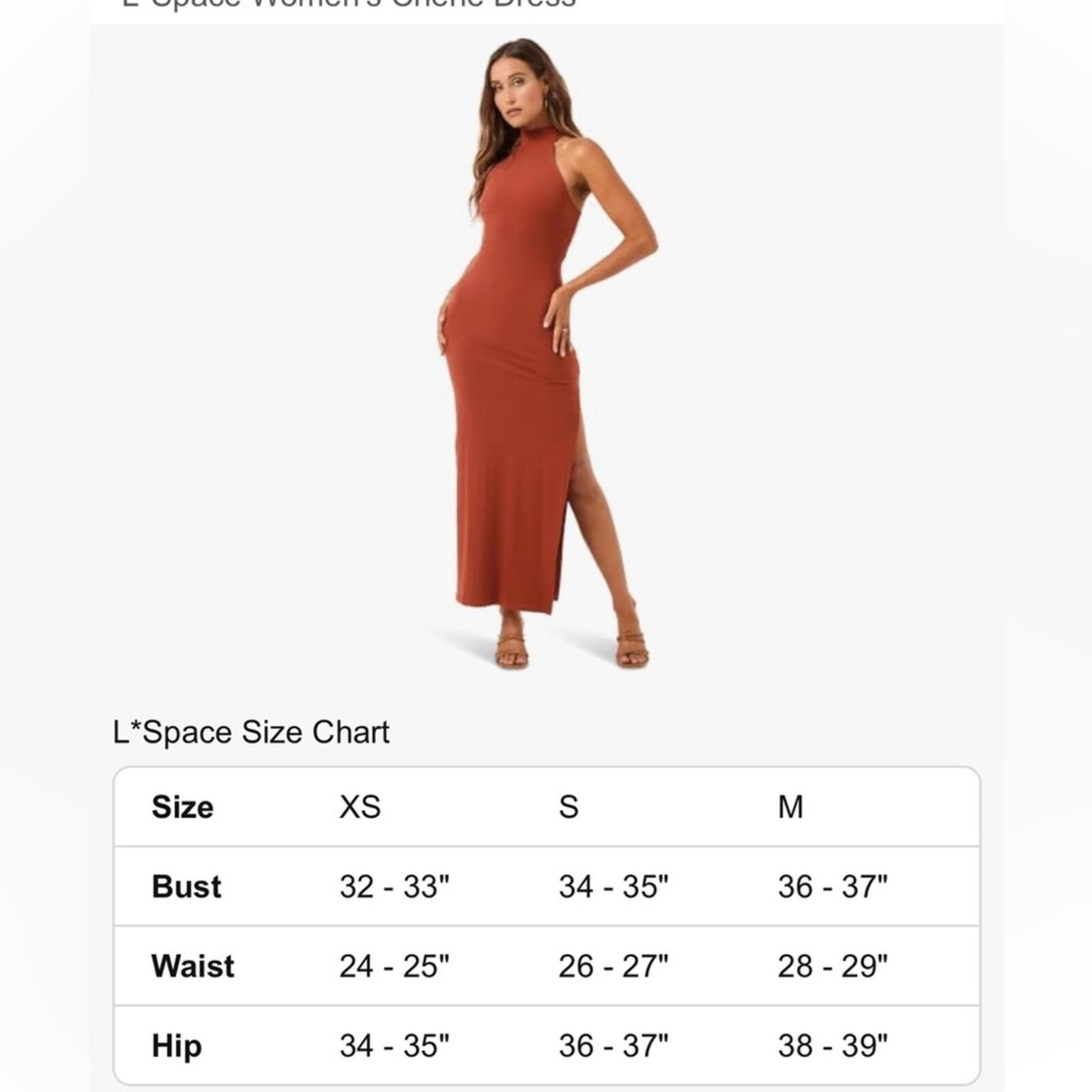 NWT L*Space Cherie Ribbed Rust Midi Dress