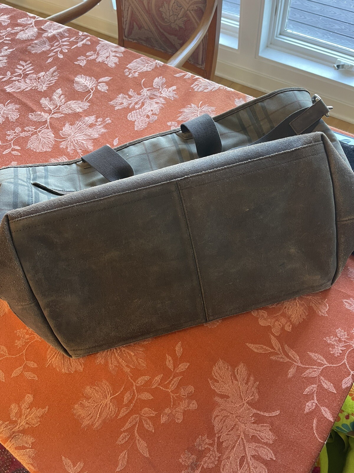 Coach Camden Plaid Fatigue Brown Canvas Tatersall Tote Weekend Travel Bag RARE