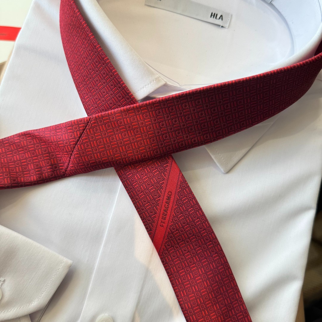NWT Men’s Ferragamo Silk Necktie Luxury Business Formal