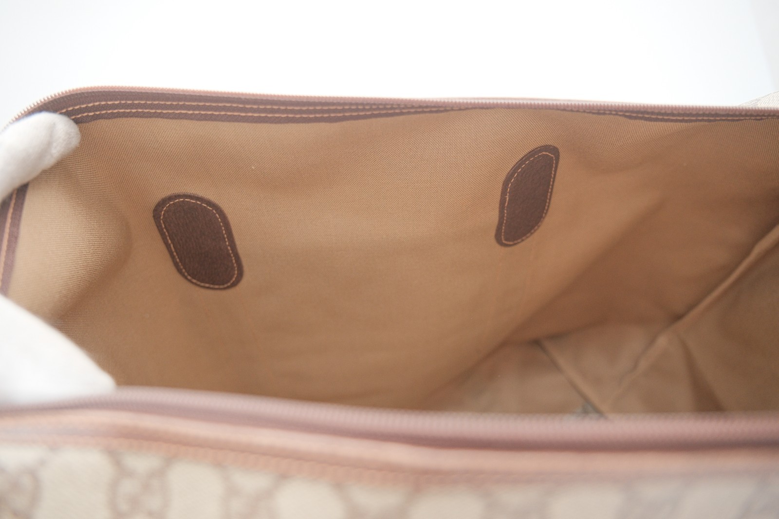Vintage Gucci Travel Boston Tote Shoulder Bag GG Web Sherry Line 156.19