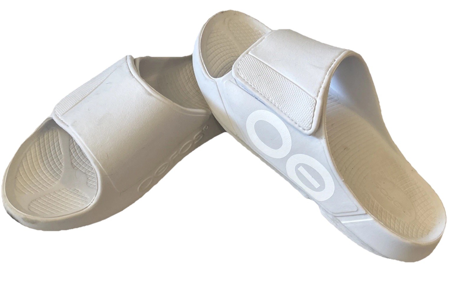 OOFOS OOahh Sport Flex Slide Sandal Unisex White Size Mens 13 Womens 15