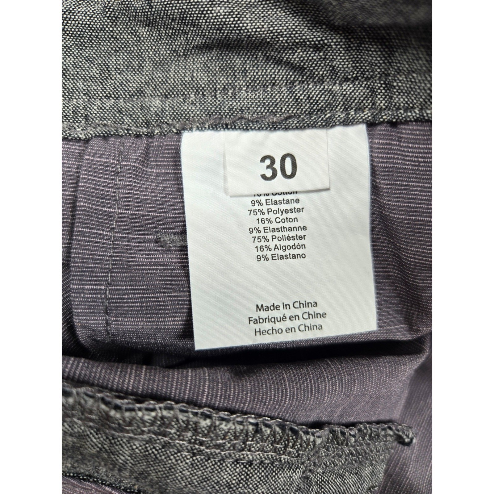 ONeill Hybrid Walk Shorts Mens 30 Purple Grey Slub Stretch Quick Dry Boardshorts