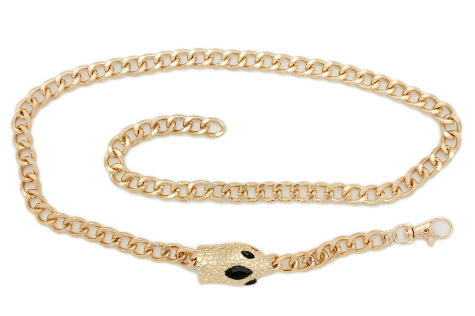 Women Sexy Fashion Belt Gold Color Metal Chain Snake Charm Hip Waist Size XS S M