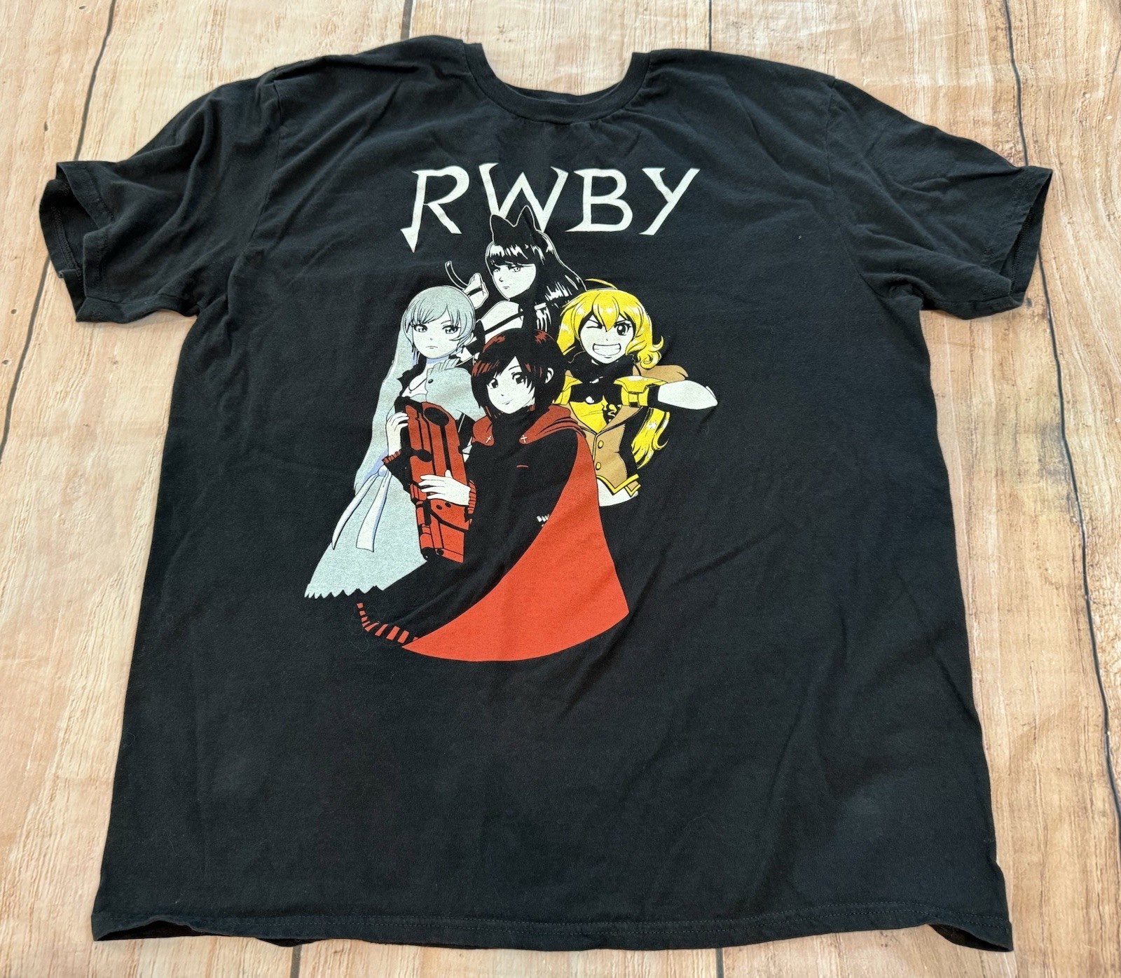 Rwby Mens T-Shirt Anime Ruby Rose Size XL Black