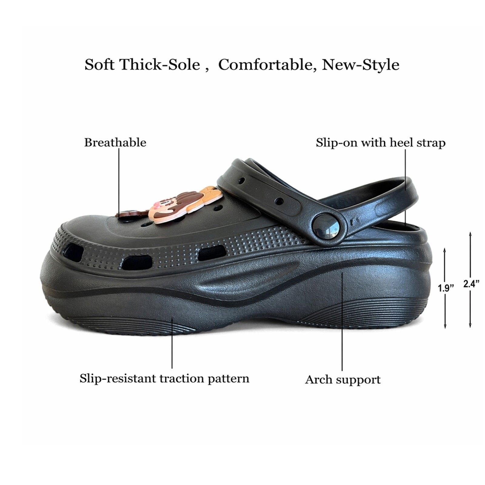 Women Platform Clogs Soft Sole Sandals NonSlip Cartoon charms Girl Slipper Shoes