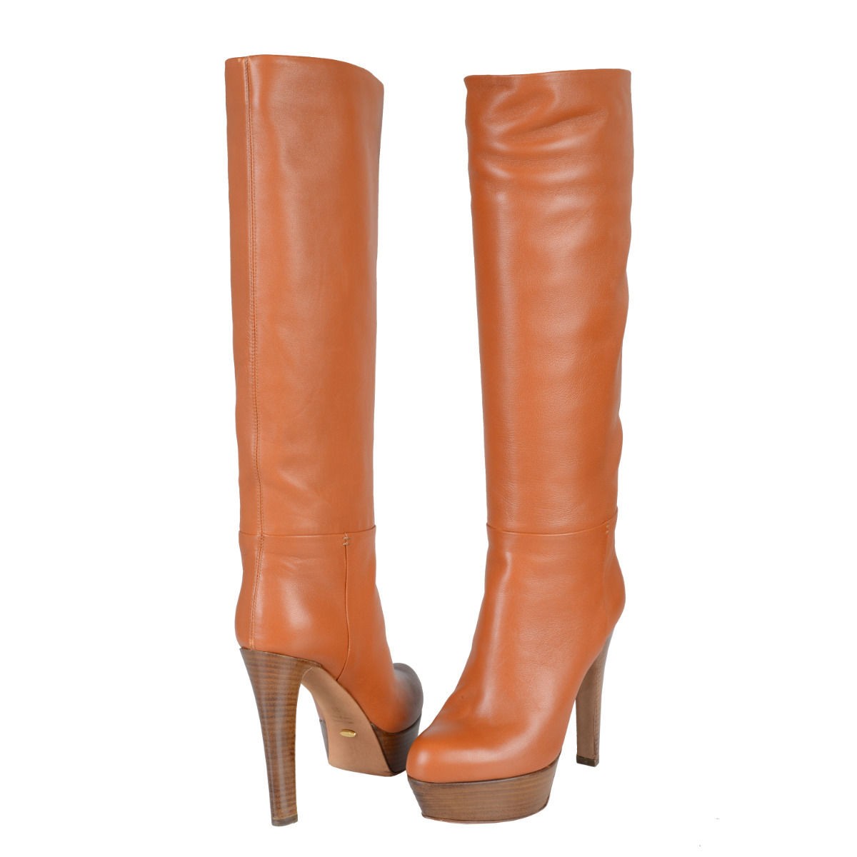 Sergio Rossi Leather High Heel Platform Boots Shoes US 10.5 IT 40.5