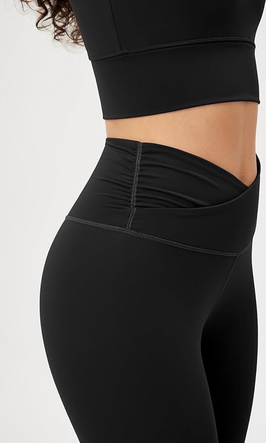 ODODOS Women’s Cross Waist Yoga Leggings w/Inside Pocket Size Medium