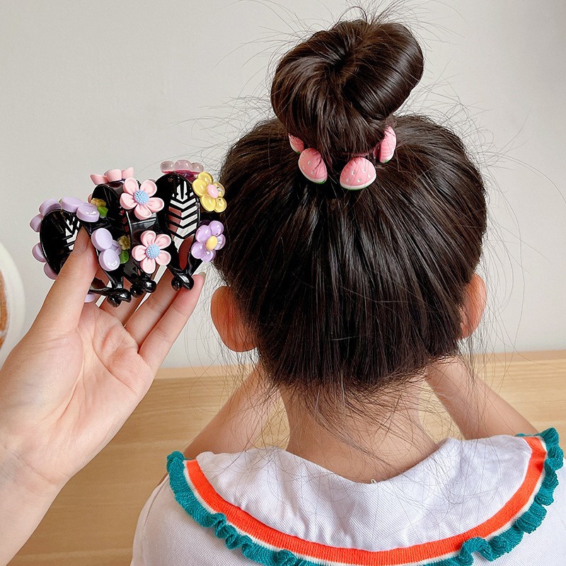 10 Pcs Black Plastic Twisted Ponytail Clip Holder Hair Claw 58mm Bun Maker Craft