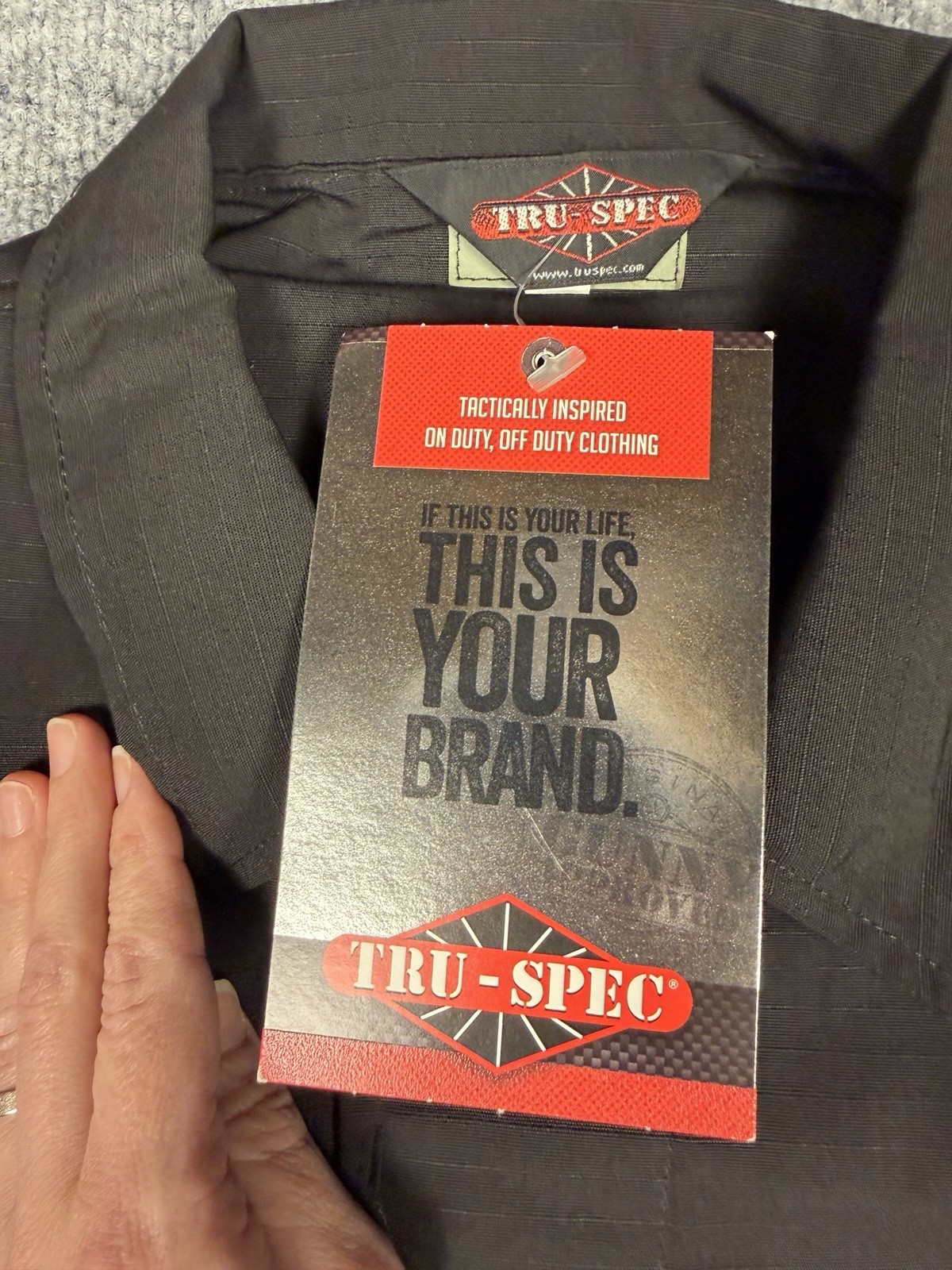 Tru-Spec Tactical Uniform Shirt Black Medium Regular Ripstop BDU NEW Tags
